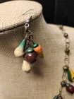Fruit Salad Vegetable Necklace & Earrings Vintage Hand Painted Wood & Wire 30" — photo 9
