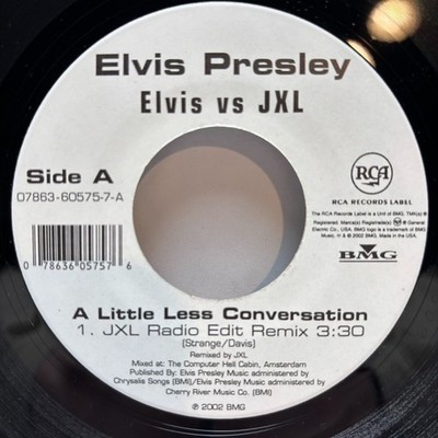 Elvis Presley vs JXL - A Little Less Conversation - 2002 Vinyl 7'' - VG