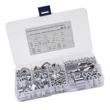 195 Pcs/set Aluminum Wire Rope Stop Sleeve Thimbles Crimping Loop