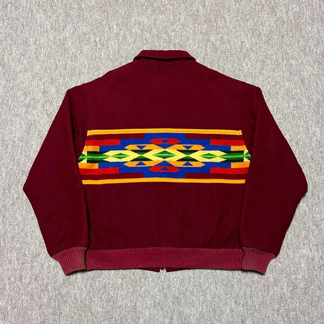 Pendleton Wool Jacket Burgundy Native 70s High-Gr… - image 4