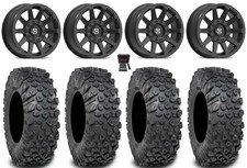 Valor V02 15" Wheels Black 35" Kinetic Tires Kawasaki Mule Pro FXT KRX