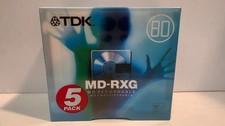  5pk TDK MD-RXG 80-Minute blank MiniDisc NEW  SEALED Ships quick from USA 