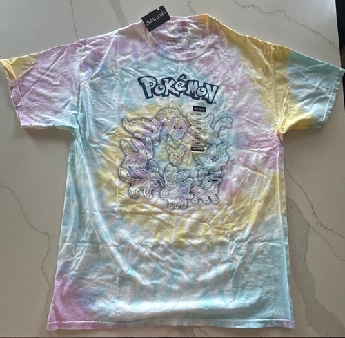 Pokemon New Adult T-Shirt - Evolutions of Eevee Tie Dye
