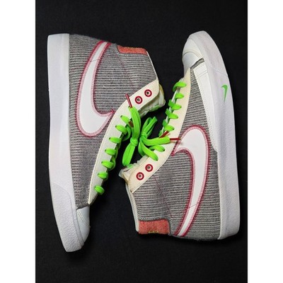 Nike Blazer Recycle Mid 77 SE Light Smoke Grey Volt Green SZ 10.5 Men DJ0341001