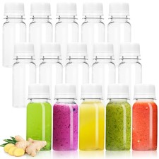 30 Pcs 2 Oz Plastic Bottles with Caps for Liquids, Shots, Juice, Parties