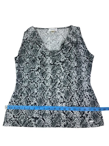 Calvin Klein ärmellose Bluse Gr. M Schlangenmuster Animalprint U-Ausschnitt - Bild 9 von 13