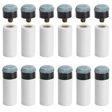 AccEncyc 12 Set Billiard Cues Tips Replacement Pool Cue with White