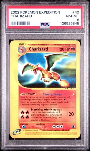 2002 POKEMON EXPEDITION #40 CHARIZARD PSA 8