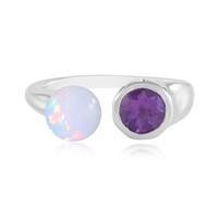 Cavill Silberring 1,31Ct Welo Opal 0,68Ct Amethyst Damen Echtschmuck-