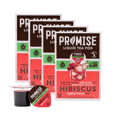 Promise Tea Pods - Cold Brew Hibiscus Lightly Sweet - 48 Count
