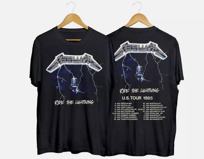 Vintage 1985 Ride The Lightning Era US Tour Style Rock T-Shirt Reprint HOT TREND