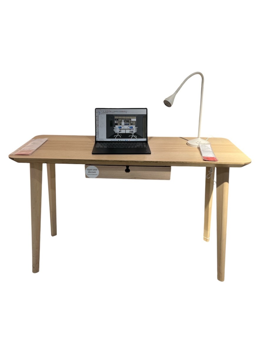 IKEA LISABO デスク 引き出し付き 118x45cm LISABO リーサボー デスク, ブラック, 118x45 cm - IKEA