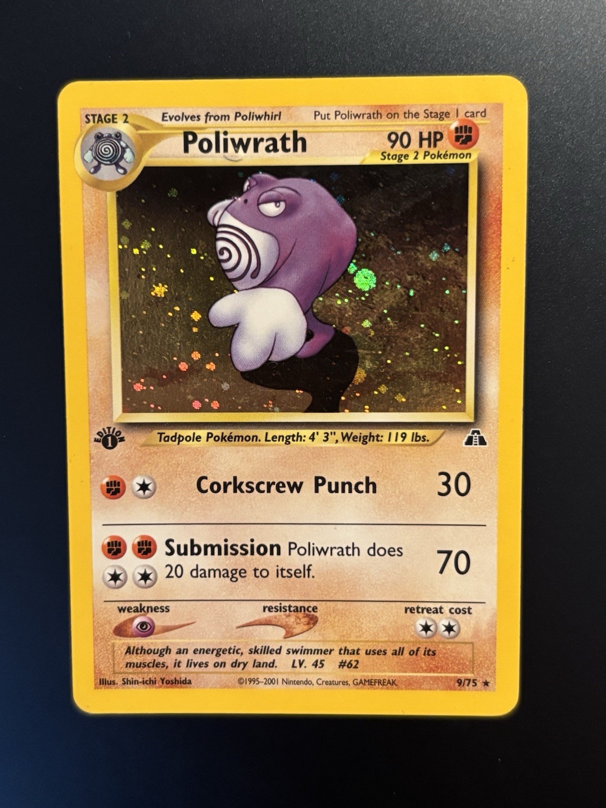 Poliwrath 9/75 Neo Discovery 1st Edition Holo Rare Card Pokemon TCG