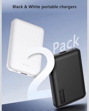 2 Pack Ultra Small Portable Charger USB Power Bank for iPhone Android Phone New