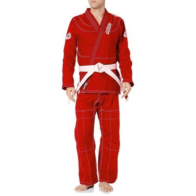 Reevo Guard Ultralight BJJ Gi for Adults and Kids with White Belt - Red