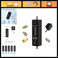 100W Mini Digital VHF UHF Two-Way Radio Power & SWR Meter 125-525 MHz Black