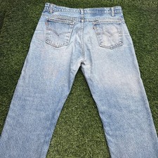 Vintage Levi's 505 Orange Tab Jeans Mens 38x32 Fits 36x32 Light Denim USA Made