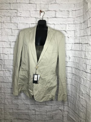 C-LAB NYC Men's Garment Dyed Stretch Cotton Blazer Jacket 46R Tan NWT