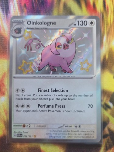 OINKOLOGNE 208/091 Shiny Rare Paldean Fates Pokemon Holo Near Mint