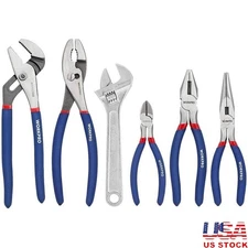 Hand Tool Set Carbon Steel Pliers Adjustable Wrench Ergonomic Grip DIY Home Use