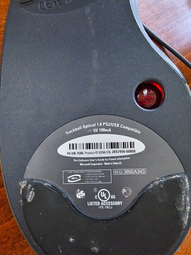 Microsoft Trackball Optical Ergonomic USB Wired Mouse Listed 78CJ - Picture 3 of 3