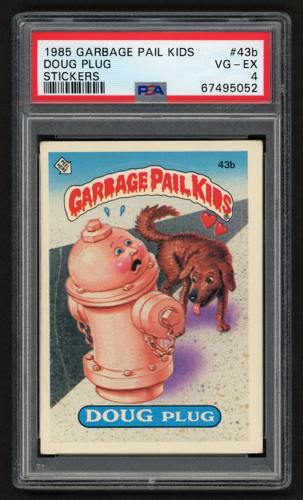 1985 GARBAGE PAIL KIDS DOUG PLUG #43b STICKERS  PSA 4 VG-EX 1ST YEAR!!!