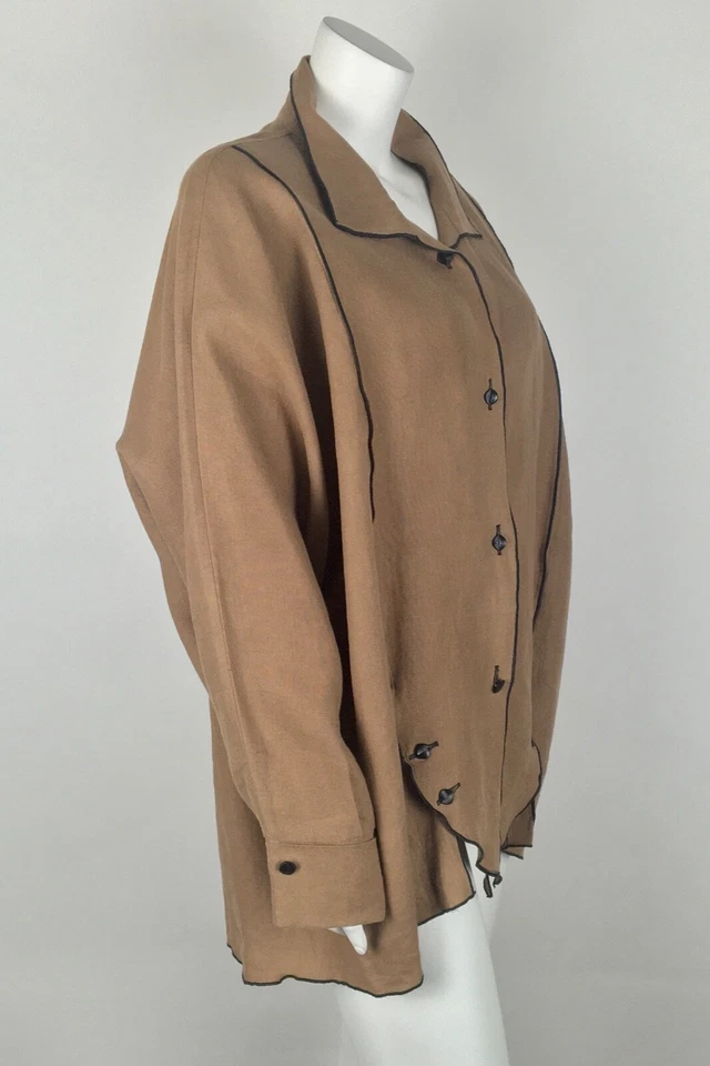 Louis Simon for LA Libellule 100% 亚麻 Lagenlook 夹克纽扣 — 第 2/4 张图片