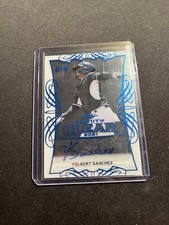 2021 Leaf Trinity Baseball Yolbert Sanchez Clear Blue Auto /99