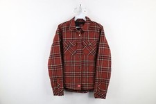 Vtg Dickies Womens Small Faded Spell Out Quilted Flannel Shirt Jacket Jac Shirt
