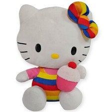 Hello Kitty Plush TY Doll Cupcake Rainbow 12 Inch Sanrio Stuffed Animal