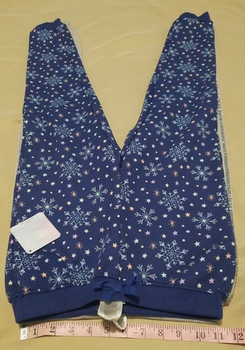 Disney Frozen Girls Joggers Pants 2pc Comfort Snowflakes Sparkle Blue Gray Sz 12 - Picture 5 of 11