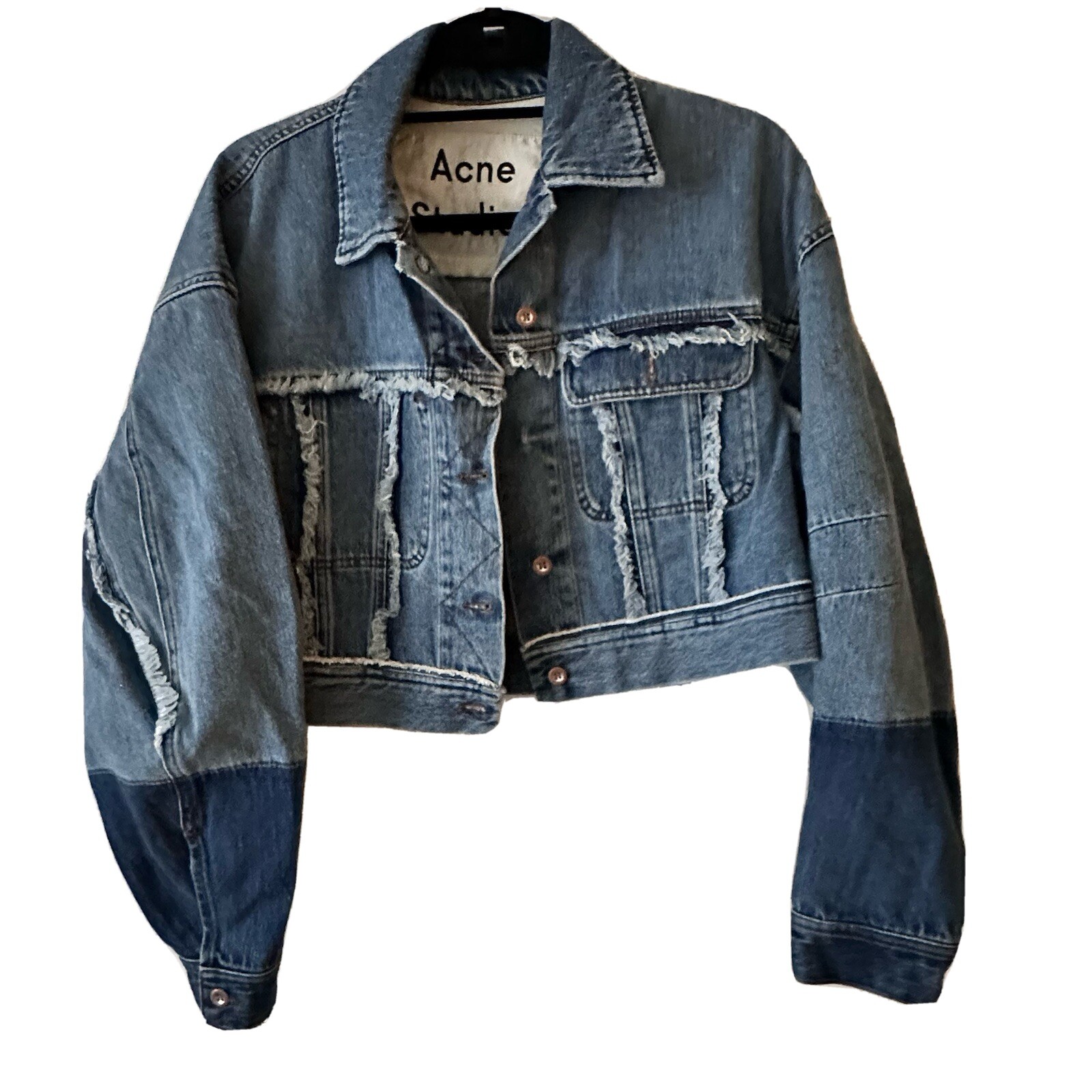 Acne Studios Oversize Boxy Patchwork Denim Jacket - image 1