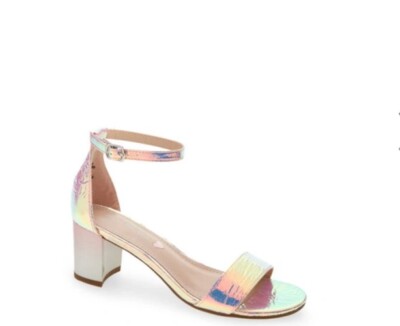 Steve Madden Heart JCarrson Metallic Strappy Sandals Heels Women's Size M 