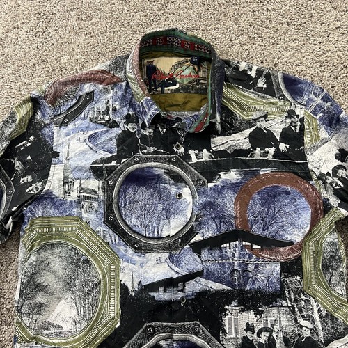 Robert Graham Shirt Mens Large Fit Designer Classy Abstract Rare Flip Cuff EUC - Picture 2 of 14