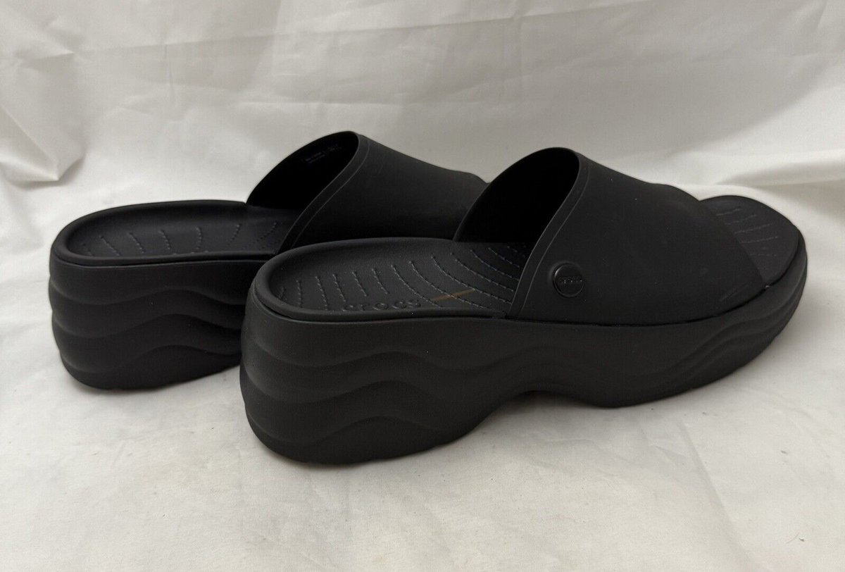 Crocs Skyline Women's Platform Sandal Size 10 Black Block Heel