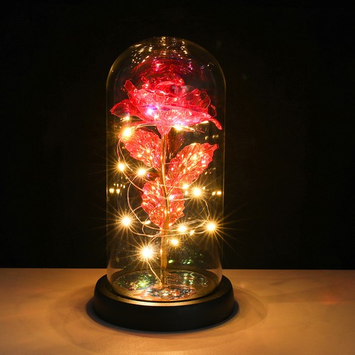 Crystal Galaxy Enchanted Rose in Glass LED Forever Flower Valentine Gift for Her - Picture 49 of 73