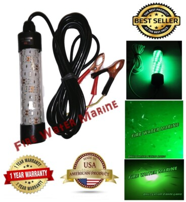 #ad 12V 25w LED GREEN UNDERWATER SUBMERSIBLE NIGHT FISHING LIGHT crappie ice squid $29.99