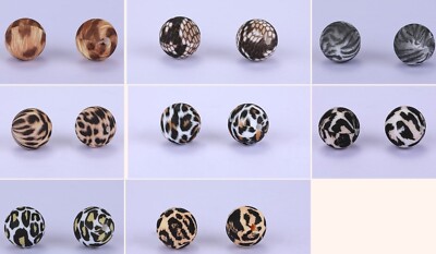 8 Silikon Perlen animal print 15mm Fädelloch 2mm