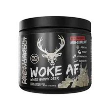 Bucked Up WOKE AF PreWorkout White Gummy Deer Energy Pump Focus 20 Ser Exp 11/26