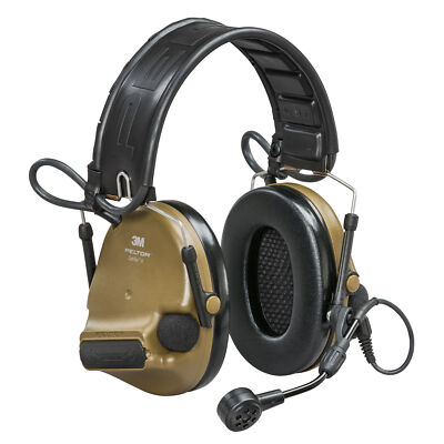 3M Peltor ComTac VI Defender Electronic Earmuff Wireless w/Boom Mic Coyote Brown