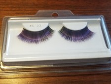 Eyelash Falsie Strips Purple Hue Sets Stage Make Up Dance Costume Theatre