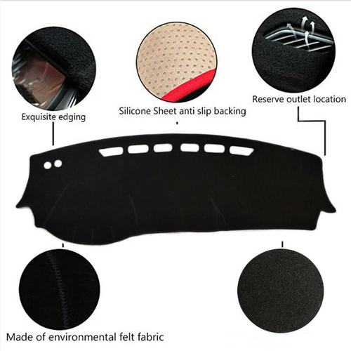 Black Dashboard Dash Mat DashMat Sun Cover Pad for NISSAN KICKS 2021-2024 - Picture 6 of 9