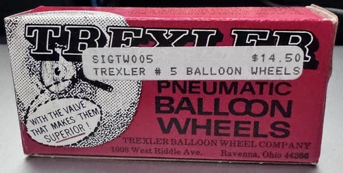 Trexler Pneumatic Balloon Wheels Tires Size #5 Vintage Model Airplane Parts NOS