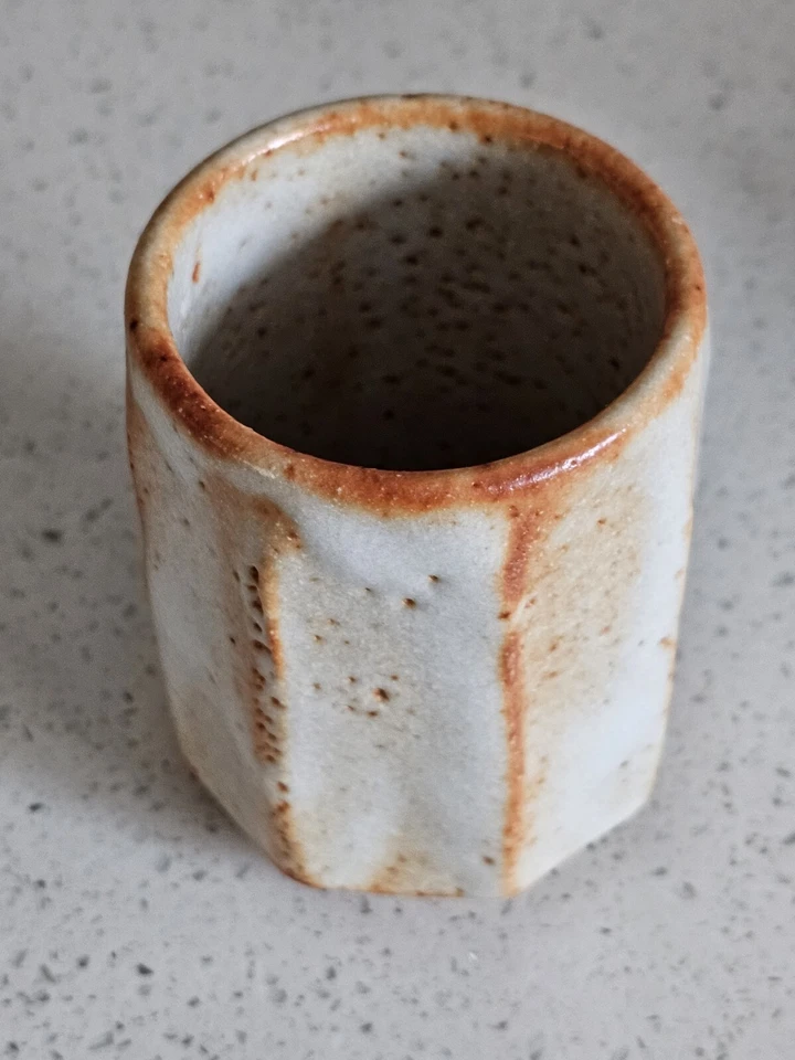 Par de xícaras de chá ultra raras Rosanjin Kitaoji atribuído assinado shino ware saquê - Imagem 4 de 4