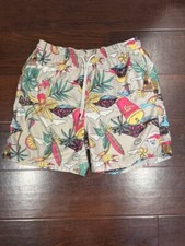 Spicy Tuna Men's Hawaiian Tropical Mesh Lining Swim Trunks Shorts Size Sm