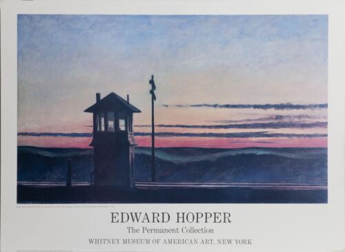 Edward Hopper, puesta de sol del ferrocarril, póster montado a bordo - Imagen 1 de 3