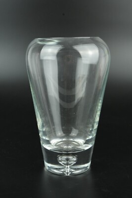 Glas Vase um 1950 mundgebalsen mit sehr schönem Lufteinschluss am Boden