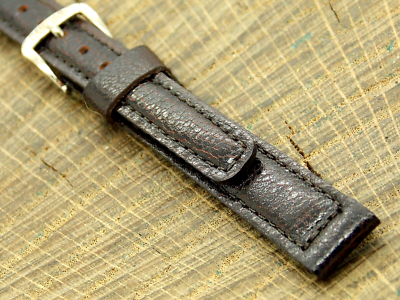Bulova Watch Band NOS Unused Vintage Black Leather w Silver  display picture 1