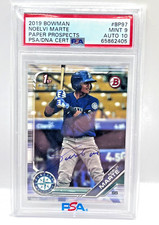 2019 Bowman Noelvi Marte 1st Auto Paper Prospects RC PSA 9/DNA Auto 10 #BP97