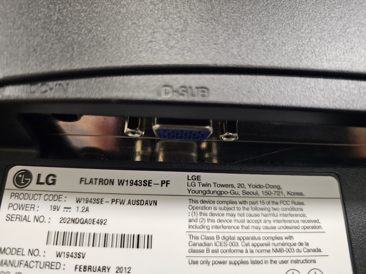 LG FLATRON W1943SB 27インチモニター LG Flatron W1943SS 19
